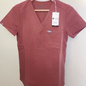 Figs Catarina scrub top in mauve size XXS